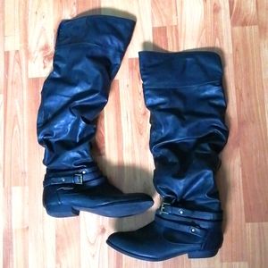 Black knee high boots